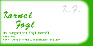kornel fogl business card